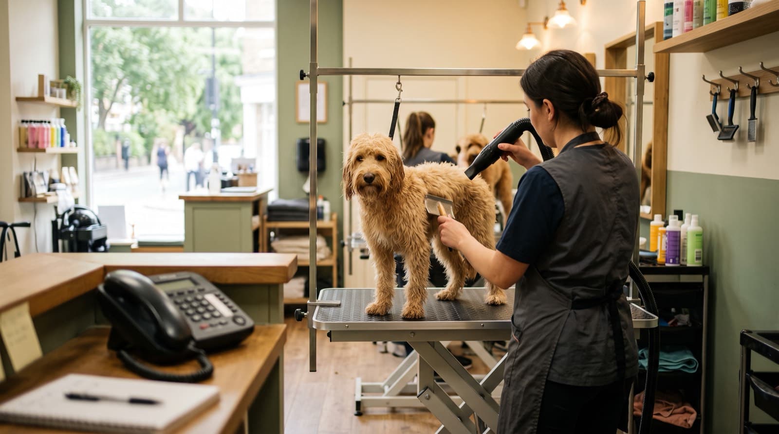 You Can't Groom a Dog and Answer the Phone. Now You Don't Have To.